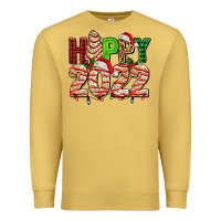 Antique Gold happy 2022 with christmas tree cake Premium Sweatshirt - AdoDesignShop