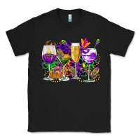 Black mardi gras wine glasses cowgirl Classic Tee - CowGirlArtShop