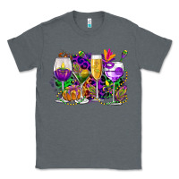 Charcoal Heather mardi gras wine glasses cowgirl Classic Tee - CowGirlArtShop