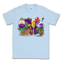 Dusty Blue mardi gras wine glasses cowgirl Classic Tee - CowGirlArtShop