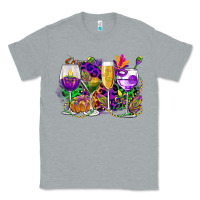 Heather Grey mardi gras wine glasses cowgirl Classic Tee - CowGirlArtShop