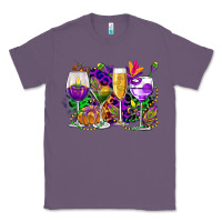 Lavender mardi gras wine glasses cowgirl Classic Tee - CowGirlArtShop