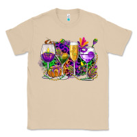 Mushroom mardi gras wine glasses cowgirl Classic Tee - CowGirlArtShop