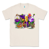 Natural mardi gras wine glasses cowgirl Classic Tee - CowGirlArtShop