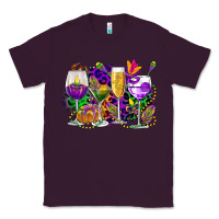 Plum mardi gras wine glasses cowgirl Classic Tee - CowGirlArtShop