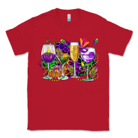 Mardi Gras Wine Glasses Cowgirl Classic Tee | Teevron