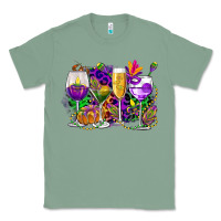 Sage mardi gras wine glasses cowgirl Classic Tee - CowGirlArtShop