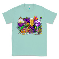 Seafoam mardi gras wine glasses cowgirl Classic Tee - CowGirlArtShop