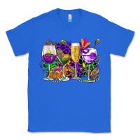 True Royal mardi gras wine glasses cowgirl Classic Tee - CowGirlArtShop