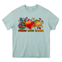 Arona Peace love tacos Heavy Core Tee - NancyCooperArtShop