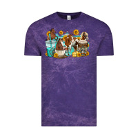 Cloud Purple horses coffee cups Vintage Tee - OliviaCreatesArt