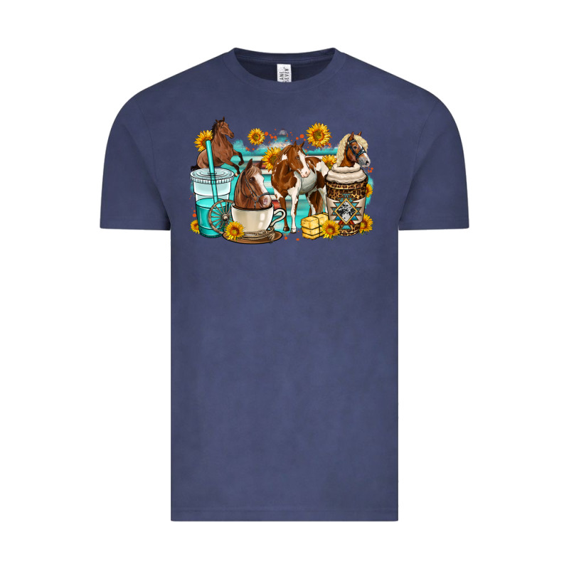 Horses Coffee Cups Vintage Tee by OliviaCreatesArt | Teevron