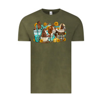 Vintage Olive horses coffee cups Vintage Tee - OliviaCreatesArt