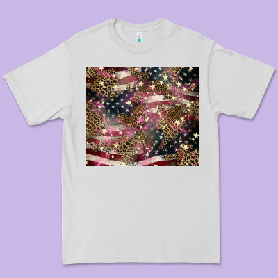 American Flag Leopard Pinktumbler Premium Tee Designed By Howdyjamesfarm