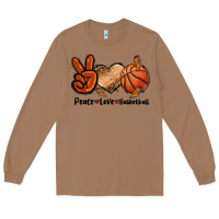 Toasted Coconut Peace Love Basketball Long Sleeve Tee - FaDigitalArtStudio