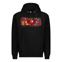 Black Merry Christmas Premium Hoodie - CowhideDigitalArt