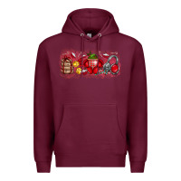 Burgundy Merry Christmas Premium Hoodie - CowhideDigitalArt
