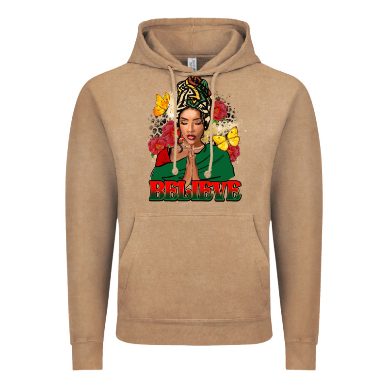 Believe Black Woman Vintage Hoodie by FaDigitalArtStudio | Teevron