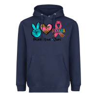 Navy peace love  cure Heavyweight Hoodie - AdoDesignShop