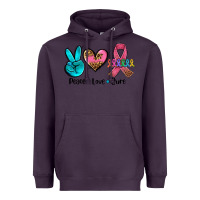 Plum peace love  cure Heavyweight Hoodie - AdoDesignShop