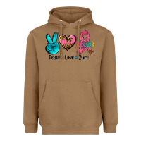 Toasted Coconut peace love  cure Heavyweight Hoodie - AdoDesignShop