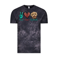 Cloud Black Peace Love Toy Poodle Vintage Tee - Jasminsmagicworld