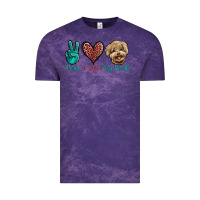 Cloud Purple Peace Love Toy Poodle Vintage Tee - Jasminsmagicworld