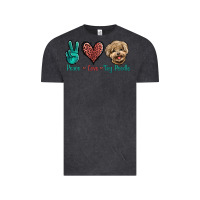 Vintage Black Peace Love Toy Poodle Vintage Tee - Jasminsmagicworld