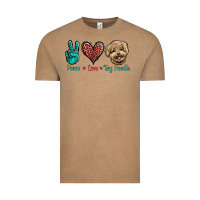 Vintage Coffee Peace Love Toy Poodle Vintage Tee - Jasminsmagicworld