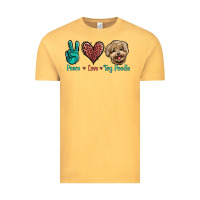 Vintage Mustard Peace Love Toy Poodle Vintage Tee - Jasminsmagicworld