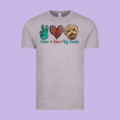 Peace Love Toy Poodle Vintage Tee Designed By Jasminsmagicworld