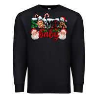 Black santa baby with santa and christmas tree cake Premium Sweatshirt - AdoDesignShop