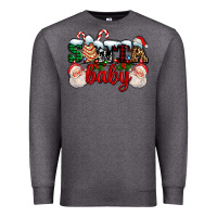 Charcoal Heather santa baby with santa and christmas tree cake Premium Sweatshirt - AdoDesignShop