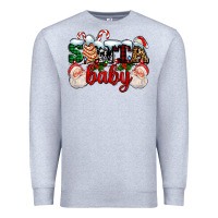 Heather Grey santa baby with santa and christmas tree cake Premium Sweatshirt - AdoDesignShop
