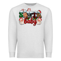 Oatmeal Heather santa baby with santa and christmas tree cake Premium Sweatshirt - AdoDesignShop