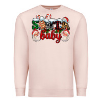 Pale Pink santa baby with santa and christmas tree cake Premium Sweatshirt - AdoDesignShop