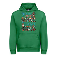 Emerald all i need is a little bit of coffee and o whole lot of jesus Urban Hoodie - JahusDesignShop
