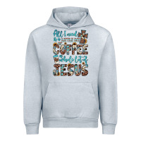 Heather Grey all i need is a little bit of coffee and o whole lot of jesus Urban Hoodie - JahusDesignShop