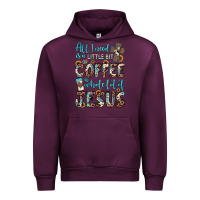Mauve Wine all i need is a little bit of coffee and o whole lot of jesus Urban Hoodie - JahusDesignShop