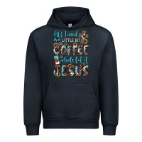 Navy all i need is a little bit of coffee and o whole lot of jesus Urban Hoodie - JahusDesignShop