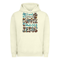 Pigment Pistachio all i need is a little bit of coffee and o whole lot of jesus Urban Hoodie - JahusDesignShop