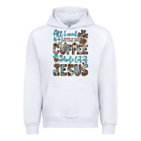 White all i need is a little bit of coffee and o whole lot of jesus Urban Hoodie - JahusDesignShop