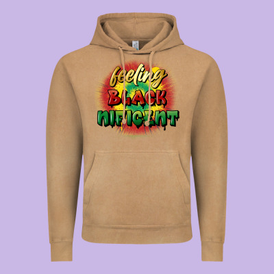 Feeling Blacknificent Vintage Hoodie Designed By Fadigitalartstudio