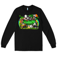 Black St. Patrick's Day farm animal truck Long Sleeve Tee - FaDigitalArtStudio