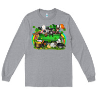 Heather Grey St. Patrick's Day farm animal truck Long Sleeve Tee - FaDigitalArtStudio