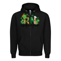 Black st. patricks day registered nurse rn Zipper Hoodie - BarkalooDesign