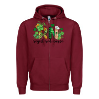 Burgundy st. patricks day registered nurse rn Zipper Hoodie - BarkalooDesign