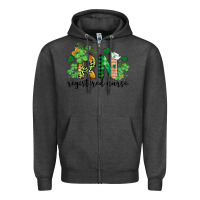 Charcoal Heather st. patricks day registered nurse rn Zipper Hoodie - BarkalooDesign
