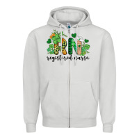 Dove Grey st. patricks day registered nurse rn Zipper Hoodie - BarkalooDesign