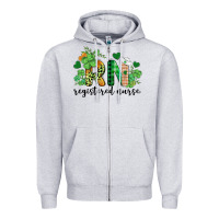 Heather Grey st. patricks day registered nurse rn Zipper Hoodie - BarkalooDesign